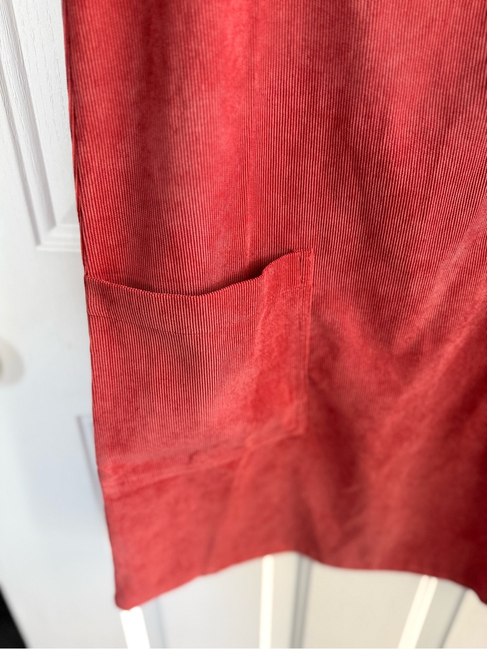 VICI Coral SIZE SMALL, Corduroy Shift Dress Short Sleeve Pocket Mini Dress - Picture 4 of 12